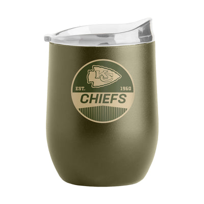 Kansas City Chiefs 16oz Badge Powder Coat Curved Beverage - Logo Brands