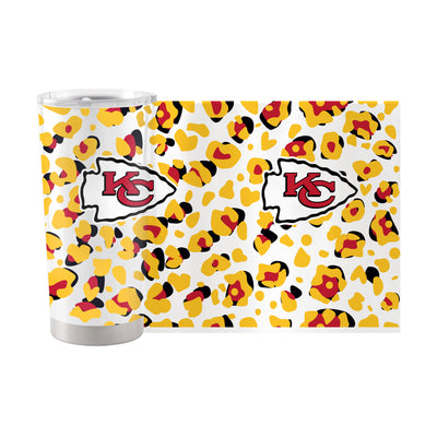 Kansas City Chiefs 20oz Leopard Stainless Steel Tumbler