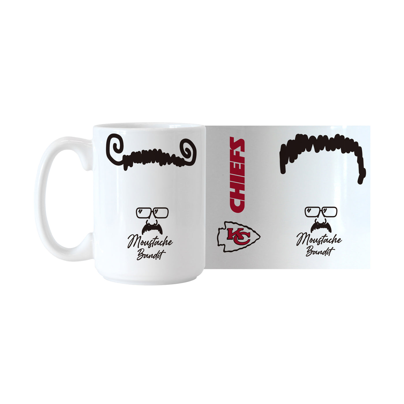 KC Chiefs Andy Reid 15oz Mustache Bandit Sublimated Mug