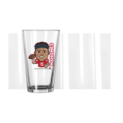 KC Chiefs Patrick Mahomes Caricature 16oz Pint Glass