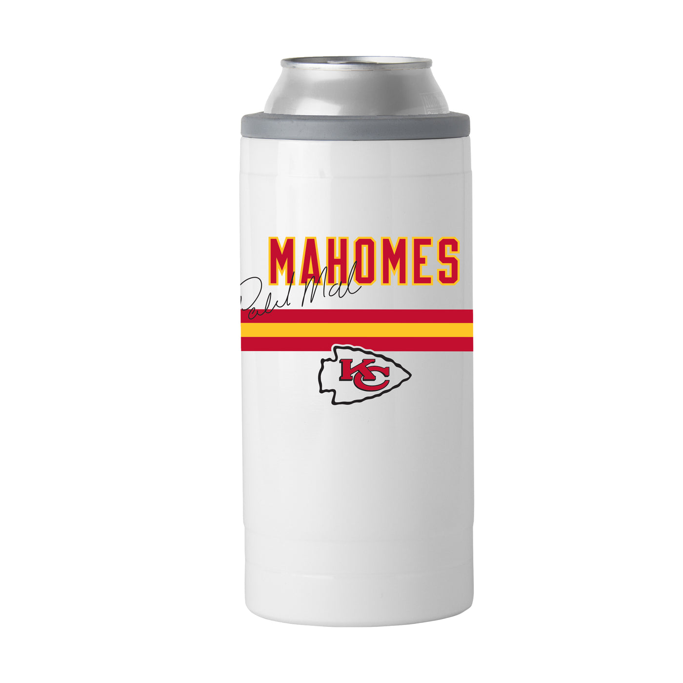 KC Chiefs Patrick Mahomes 12oz Stripe Slim Can Coolie