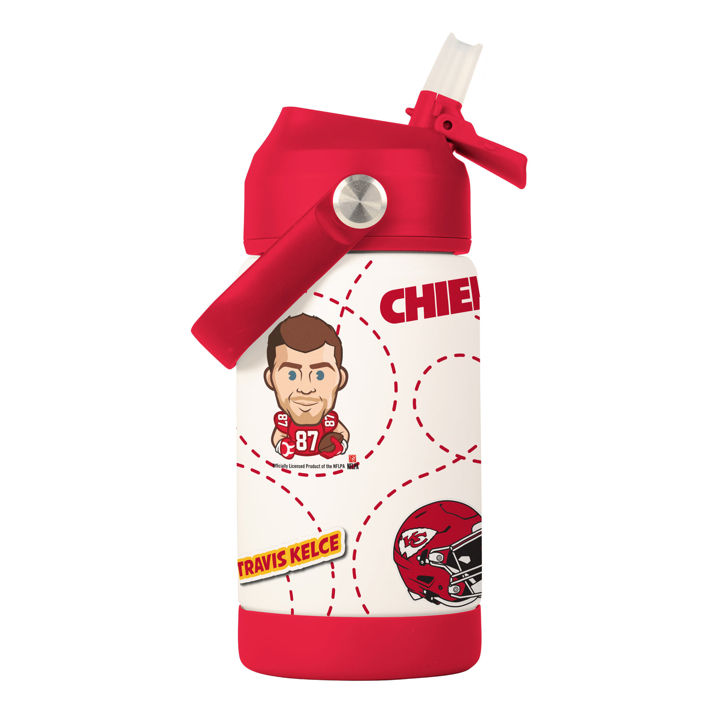 Kansas City Chiefs Travis Kelce Caricature 12oz SS Kids Bottle