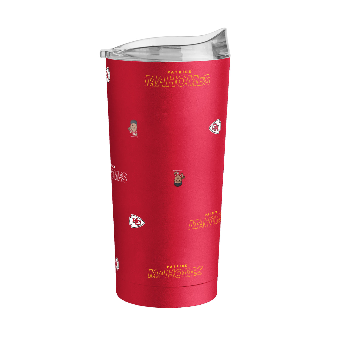 Kansas City Chiefs Patrick Mahomes Caricature Step And Repeat 20oz Powder Coat Tumbler