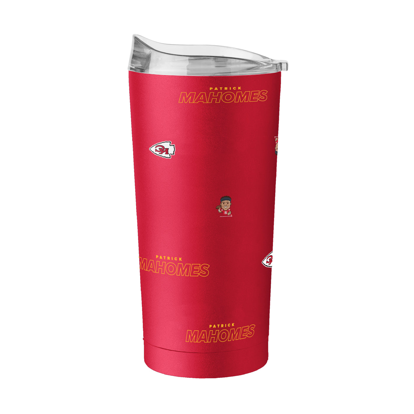 Kansas City Chiefs Patrick Mahomes Caricature Step And Repeat 20oz Powder Coat Tumbler