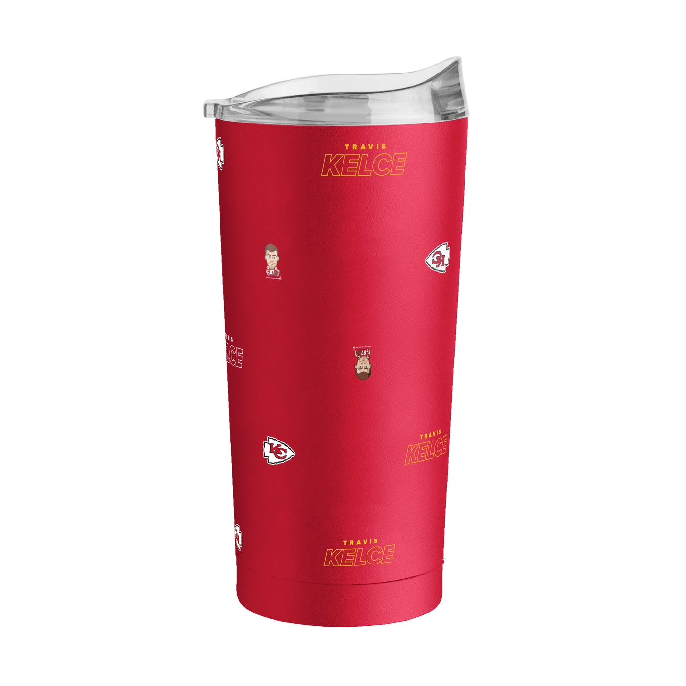 Kansas City Chiefs Travis Kelce Caricature Step And Repeat 20oz Powder Coat Tumbler