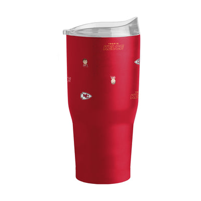 Kansas City Chiefs Travis Kelce Caricature Step And Repeat 30oz Powder Coat Tumbler