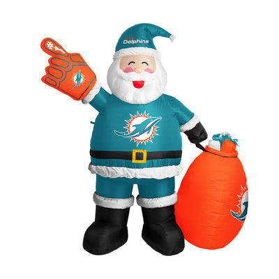 Miami Dolphins Santa Claus Yard Inflatable - Logo Brands