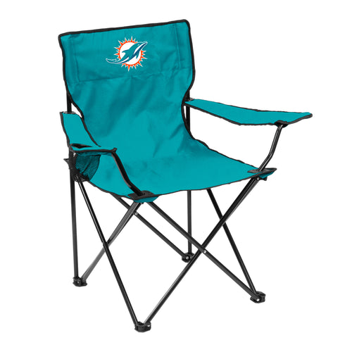 Miami Dolphins quad chair featuring team logo and vibrant colors, designed for outdoor seating and sports events.