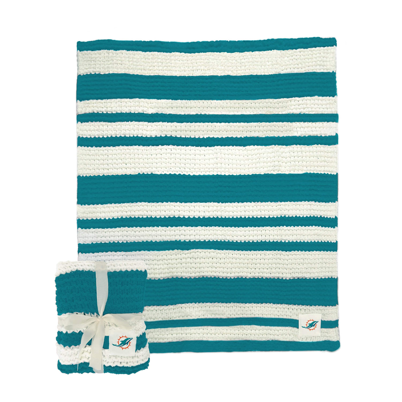 Miami Dolphins Cable Knit Throw 50x60