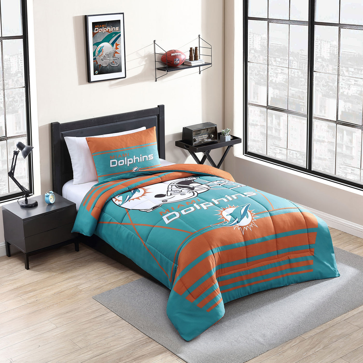 Miami Dolphins Crosser Comforter Set Twin