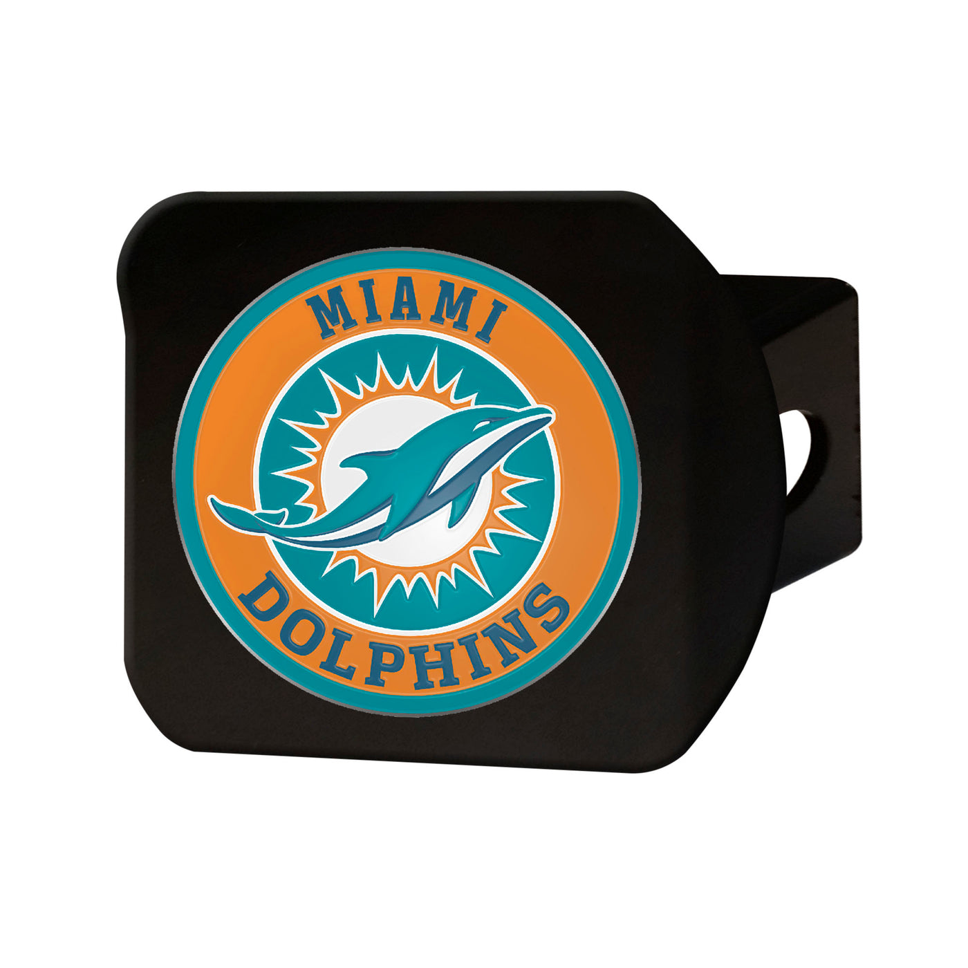 TRINITY NFL - Miami Dolphins Color on Black Hitch Cover