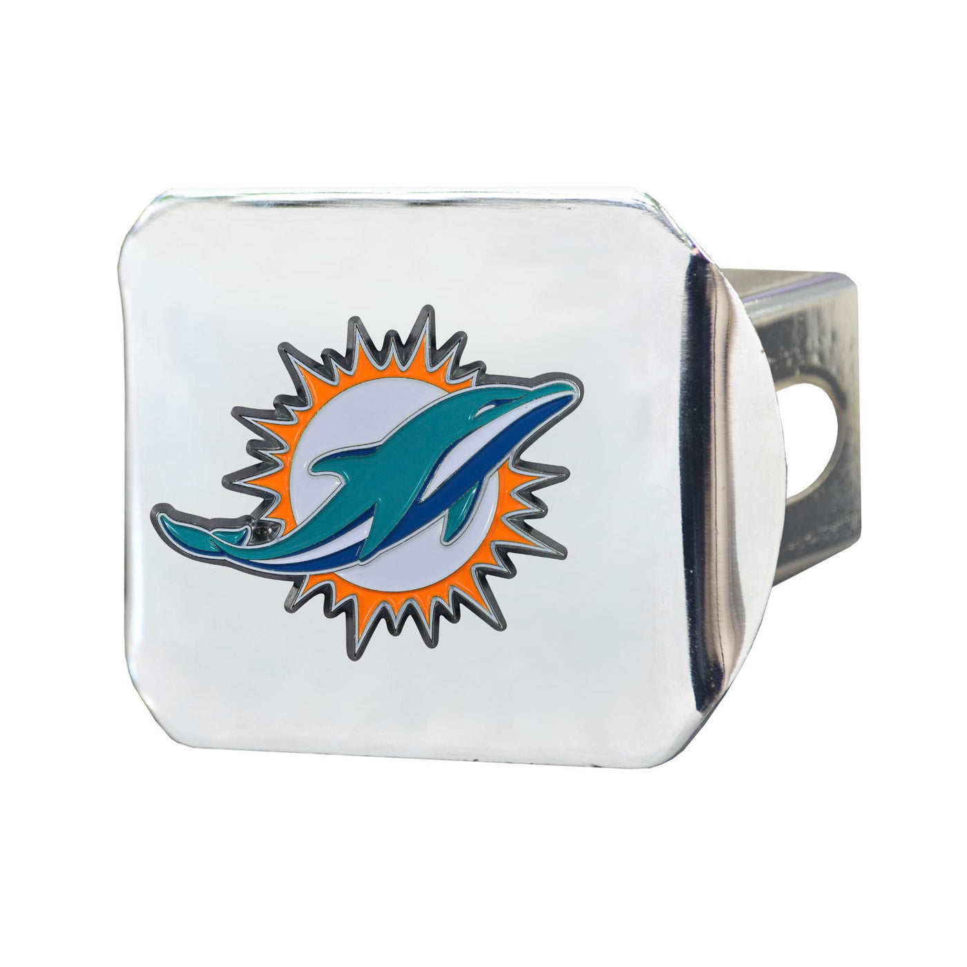 NFL - Miami Dolphins Color on Chrome Hitch Cover
