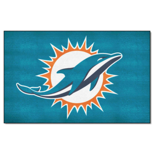 NFL Miami Dolphins Ulti-Mat featuring team logo and vibrant colors, perfect for sports fans' home or game room decor.