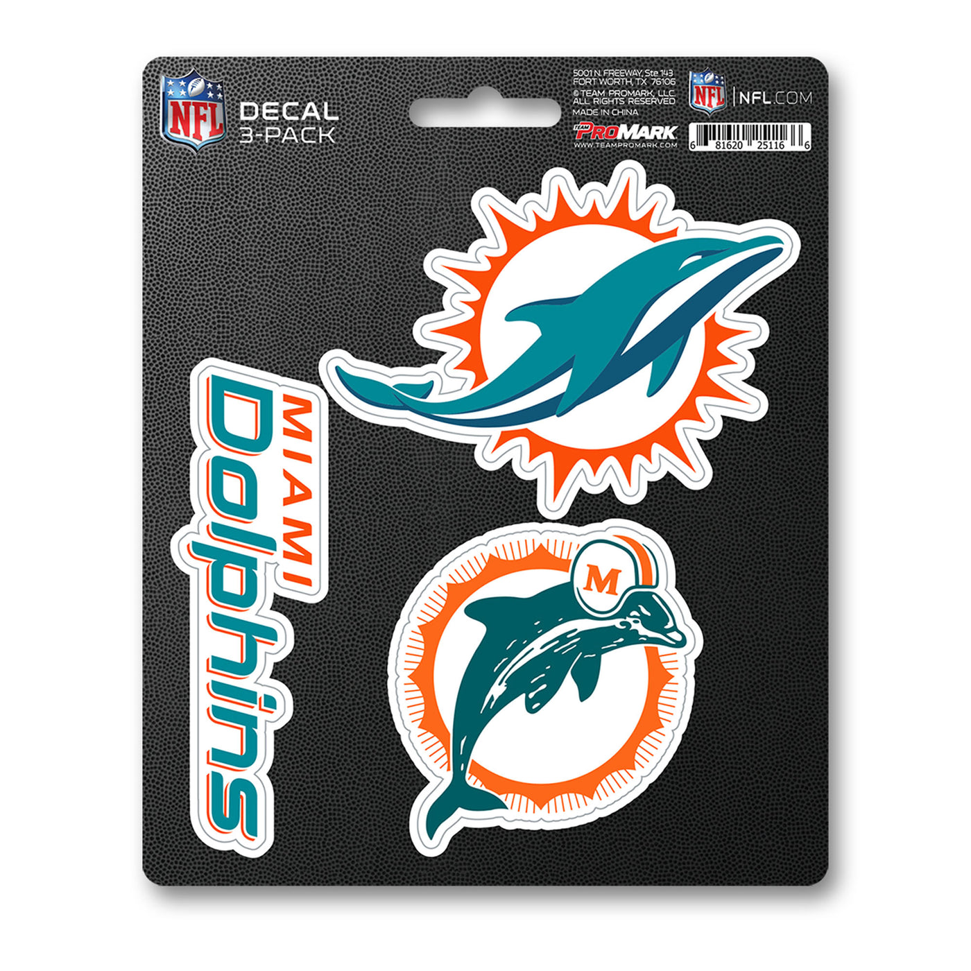 NFL - Miami Dolphins Decal 3-pk