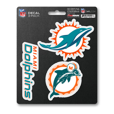 NFL - Miami Dolphins Decal 3-pk