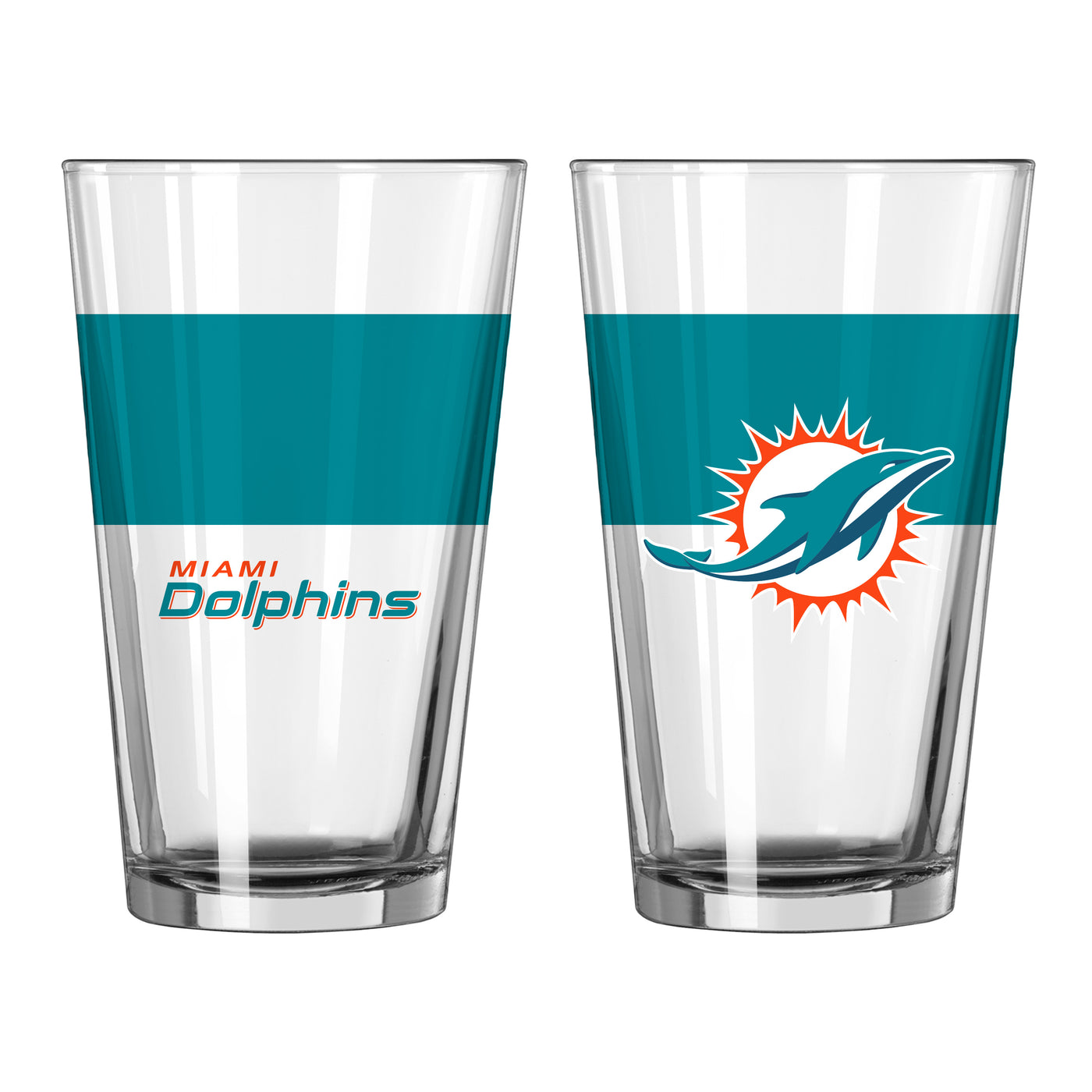 Miami Dolphins 16oz Colorblock Pint Glass