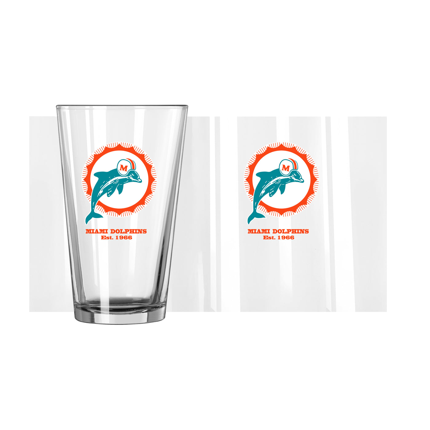 Miami Dolphins 16oz Retro Pint Glass