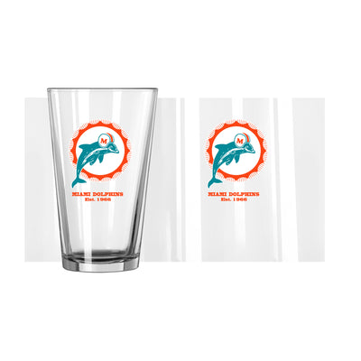 Miami Dolphins 16oz Retro Pint Glass