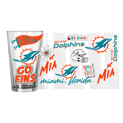 Miami Dolphins 16oz Native Pint Glass