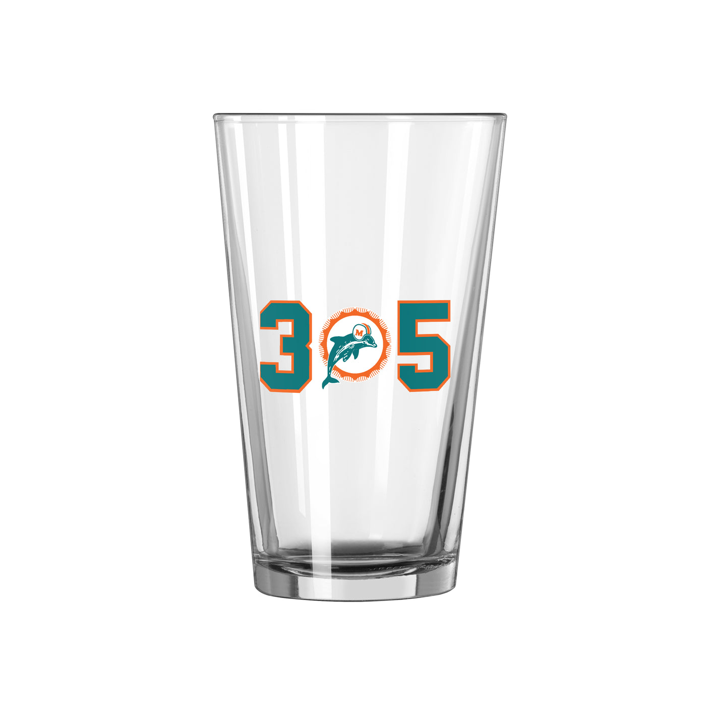 Miami Dolphins 16oz Area Code Pint Glass