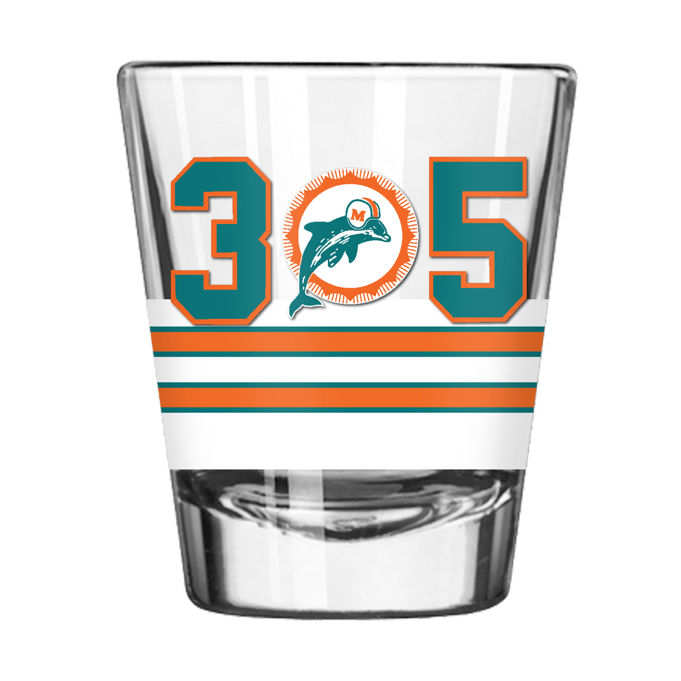 Miami Dolphins 2oz Full Wrap Area Code Shot Glass
