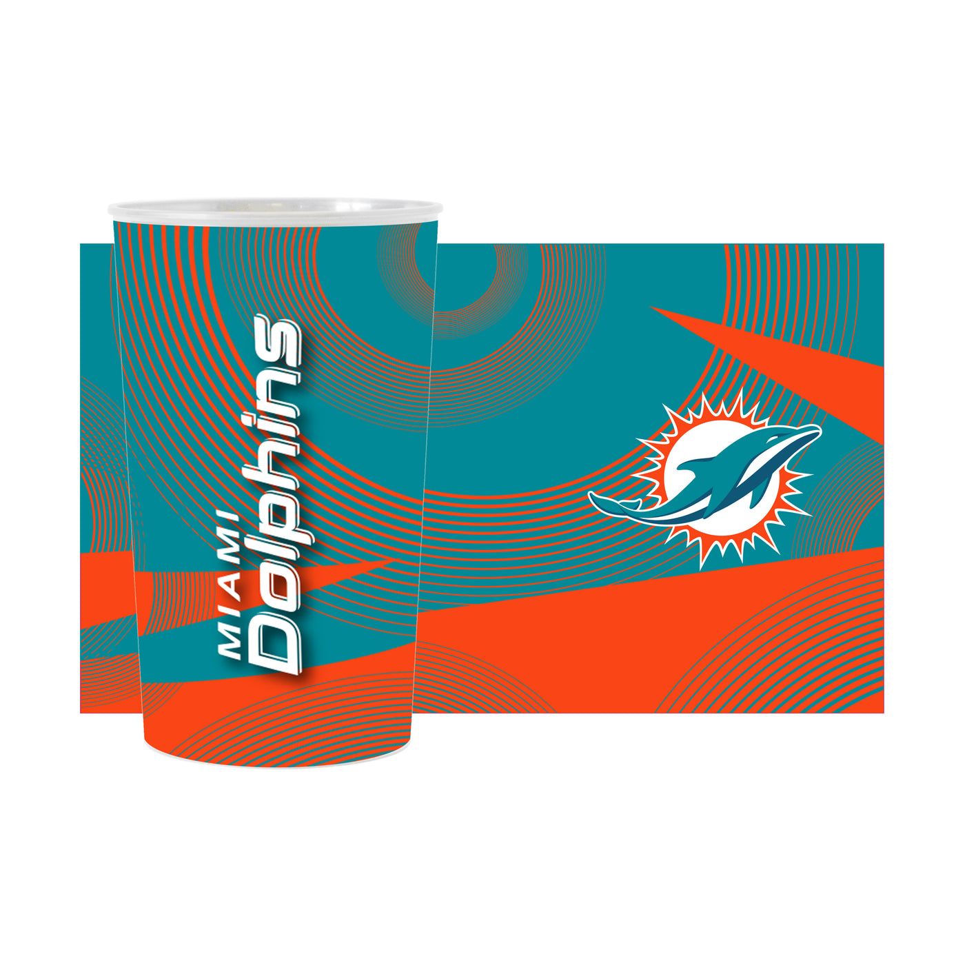 Miami Dolphins Geometric Hardwall Cup 4 Pack