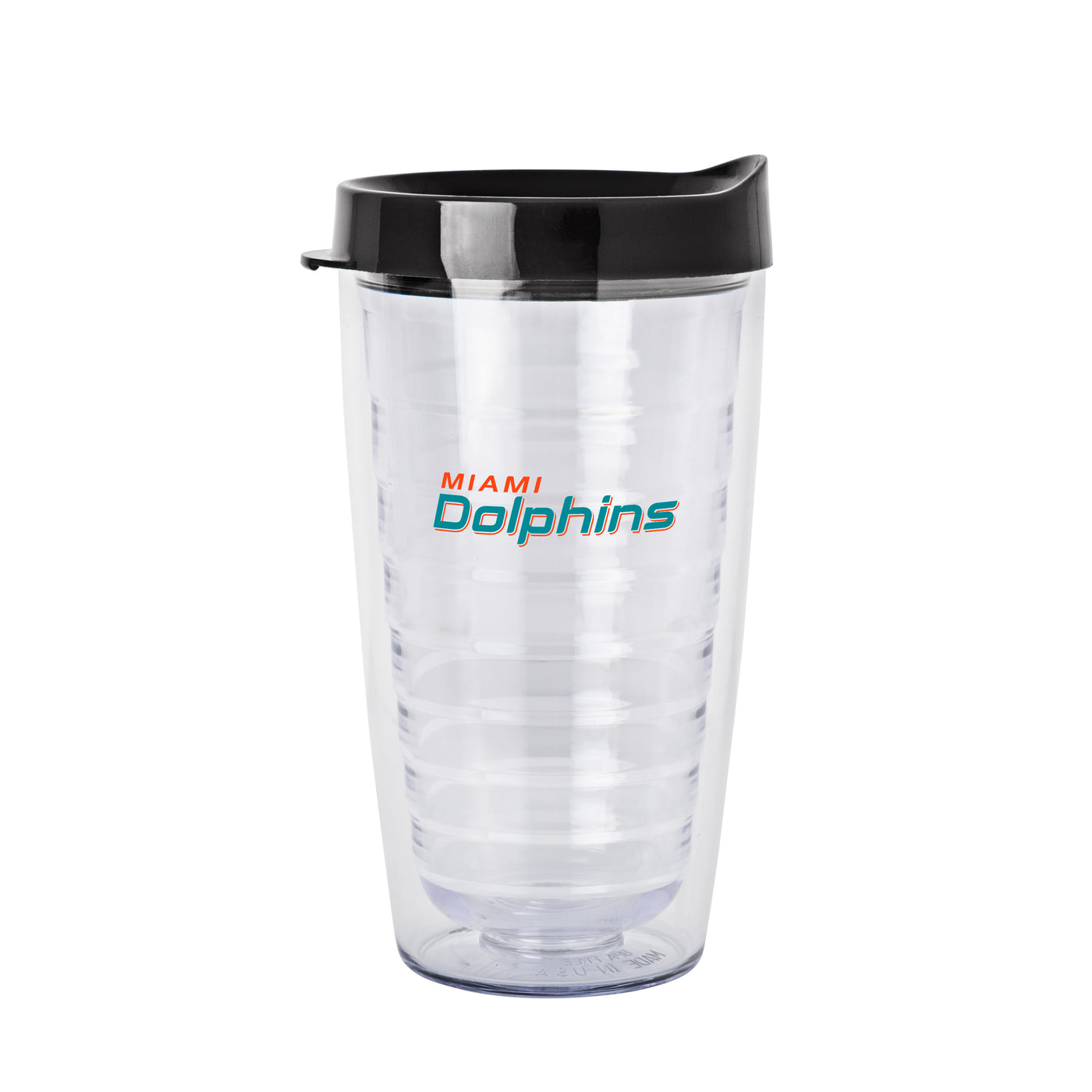 Miami Dolphins 16oz Flipside Dbl Wall Clear Tumbler