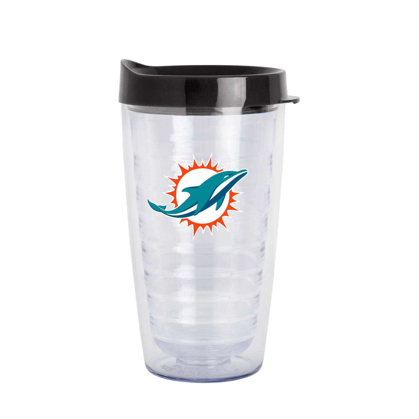 Miami Dolphins 16oz Flipside Dbl Wall Clear Tumbler