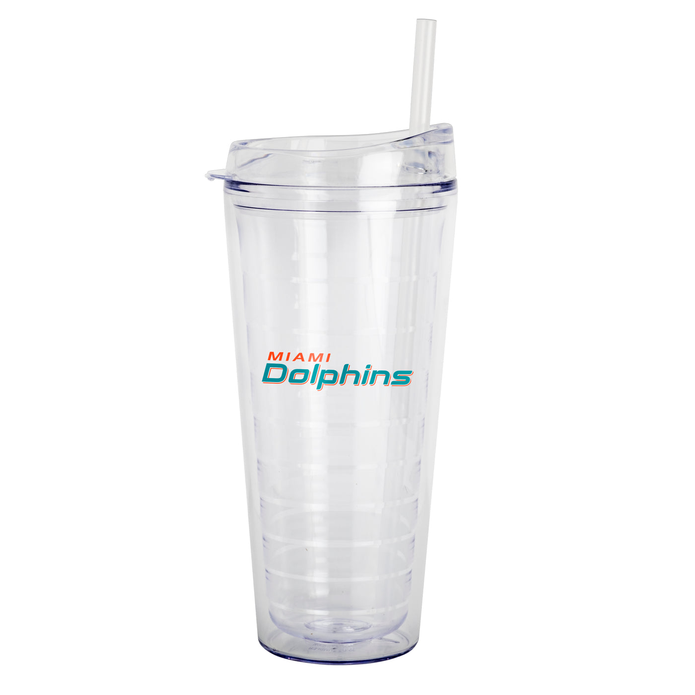 Miami Dolphins 22oz Flipside Dbl Wall Clear Tumbler