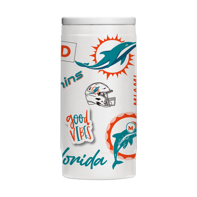 Miami Dolphins 12oz Native Powdercoat SlimCan Coolie