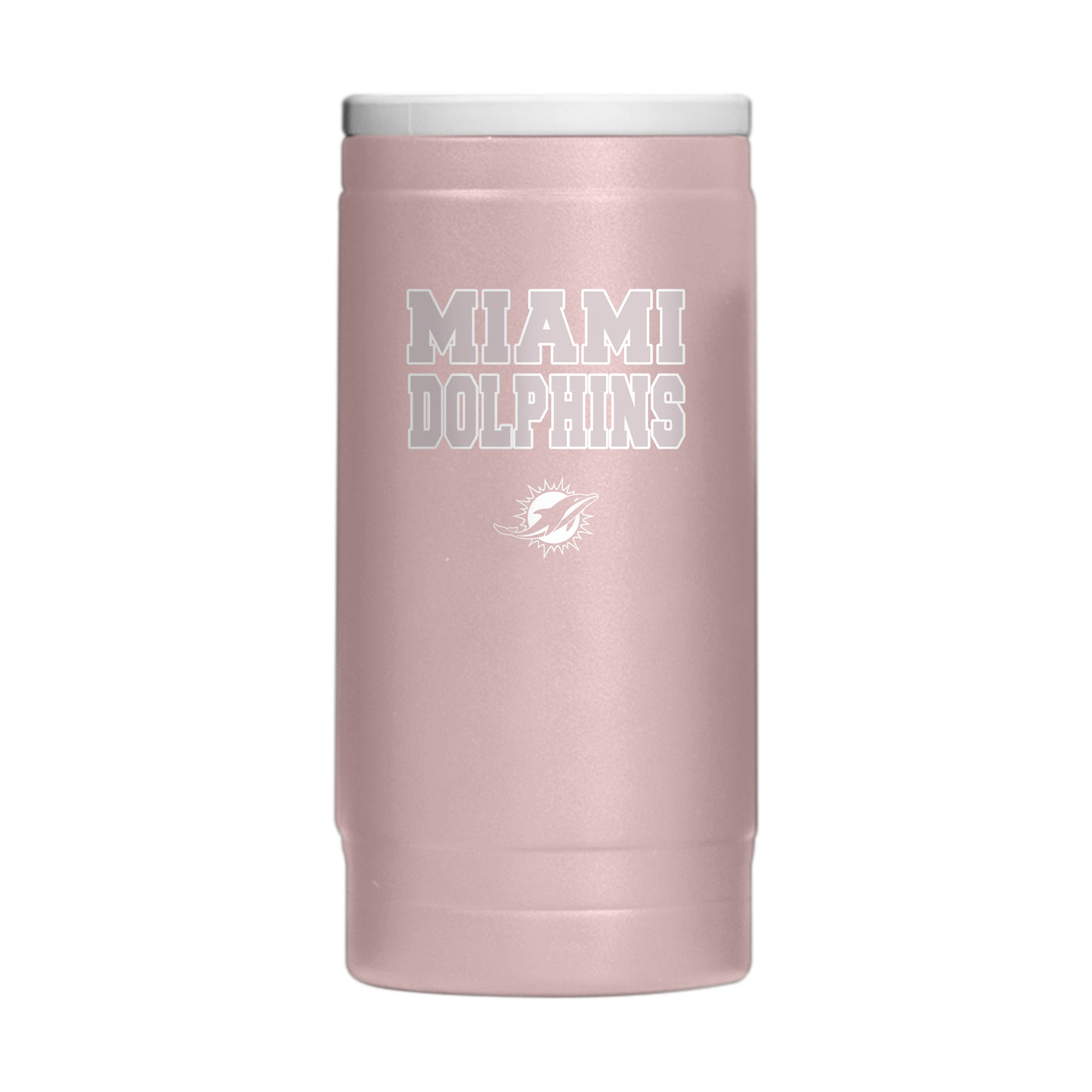 Miami Dolphins  Stencil Powder Coat Slim Can Coolie