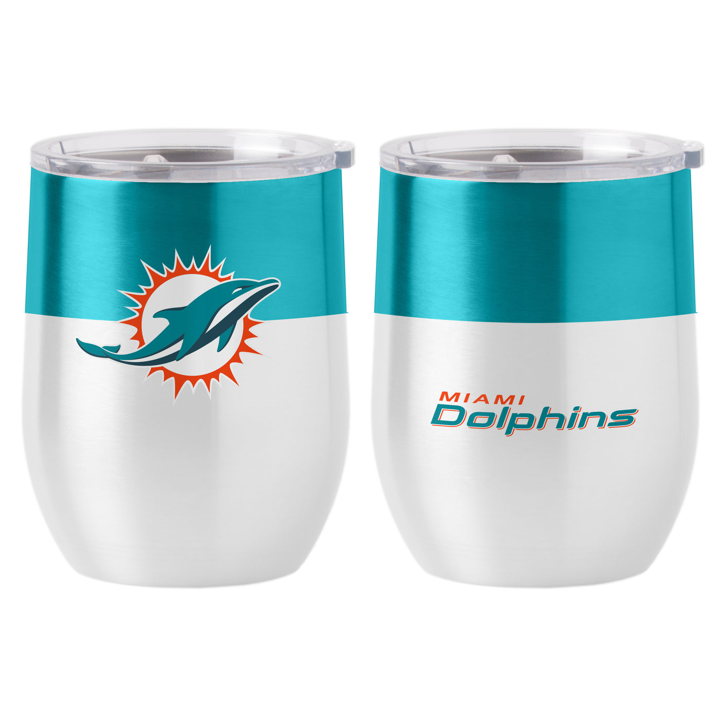 Miami Dolphins 16oz Colorblock Stainless Curved Beverage