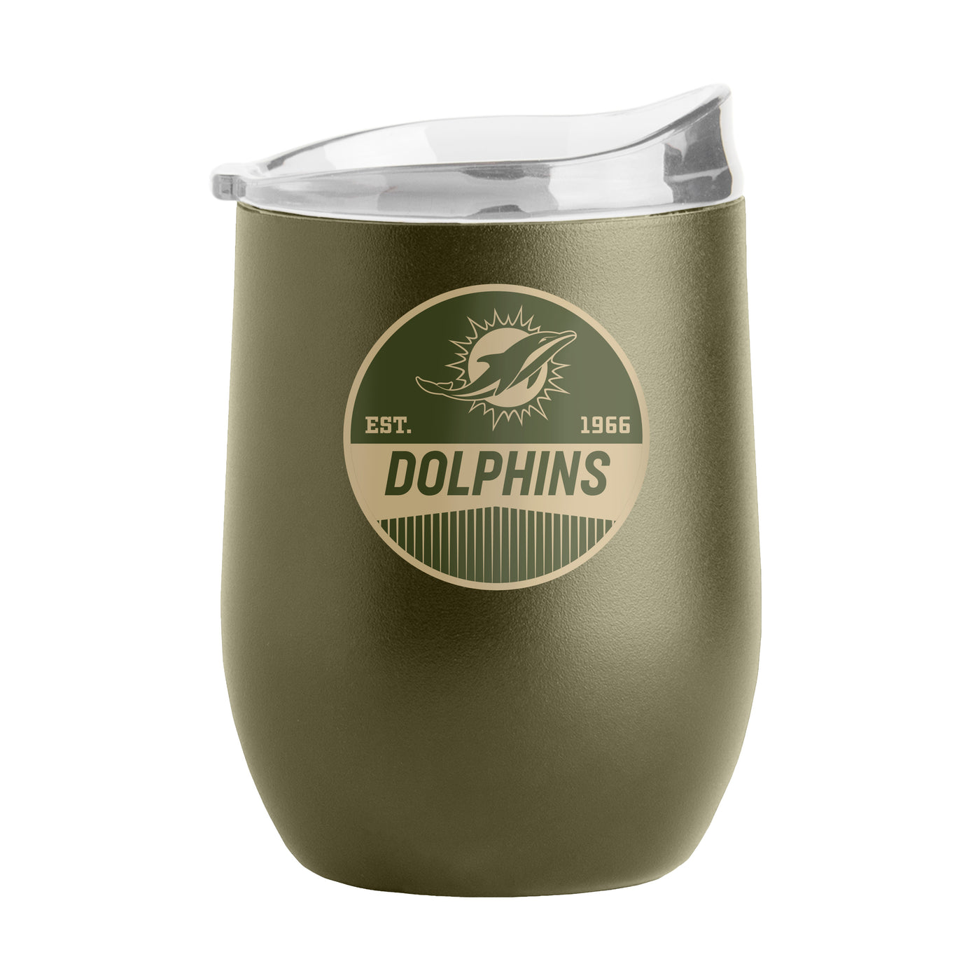 Miami Dolphins 16oz Badge Powder Coat Curved Beverage - Logo Brands