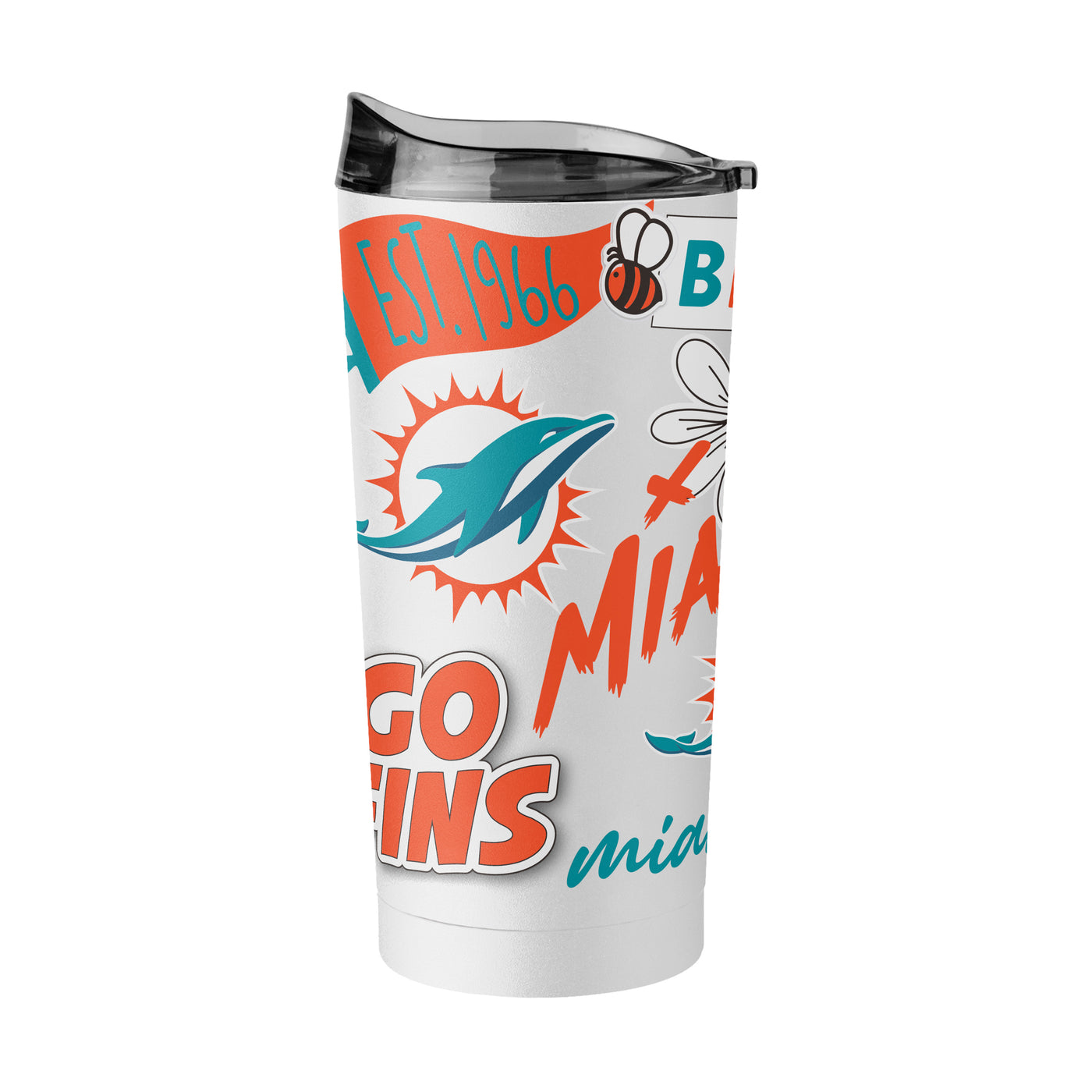 Miami Dolphins 20oz Native Powder Coat Tumbler
