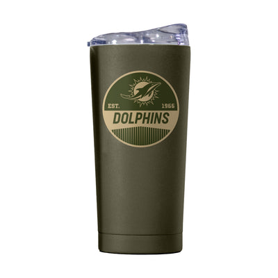 Miami Dolphins 20oz Badge Powder Coat Tumbler - Logo Brands