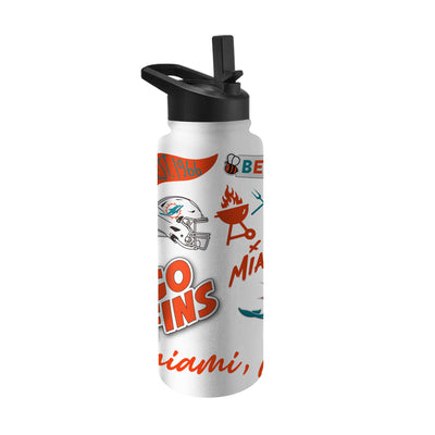 Miami Dolphins 34oz Native Quencher Bottle