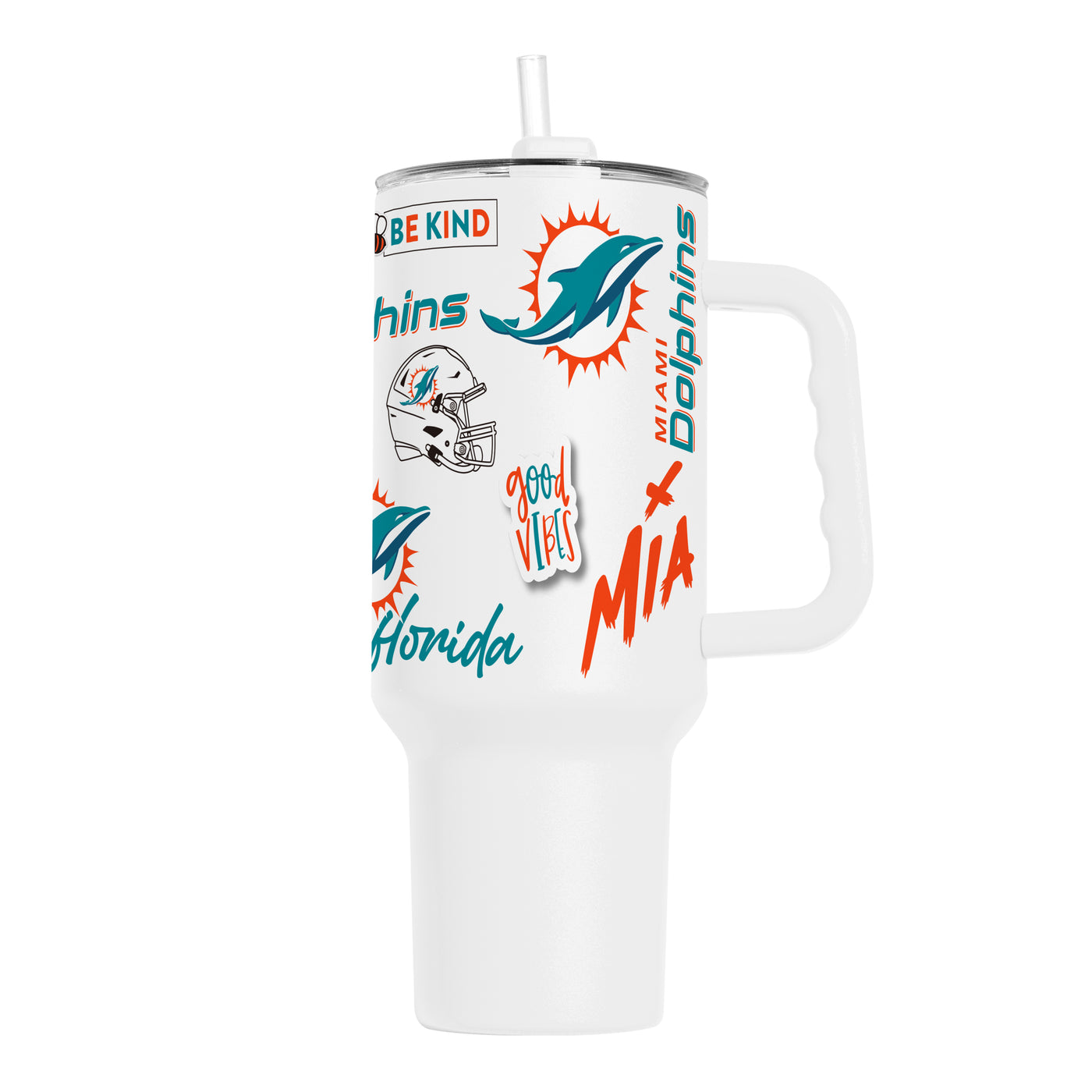 Miami Dolphins 40oz Native Powder Coat Tumbler