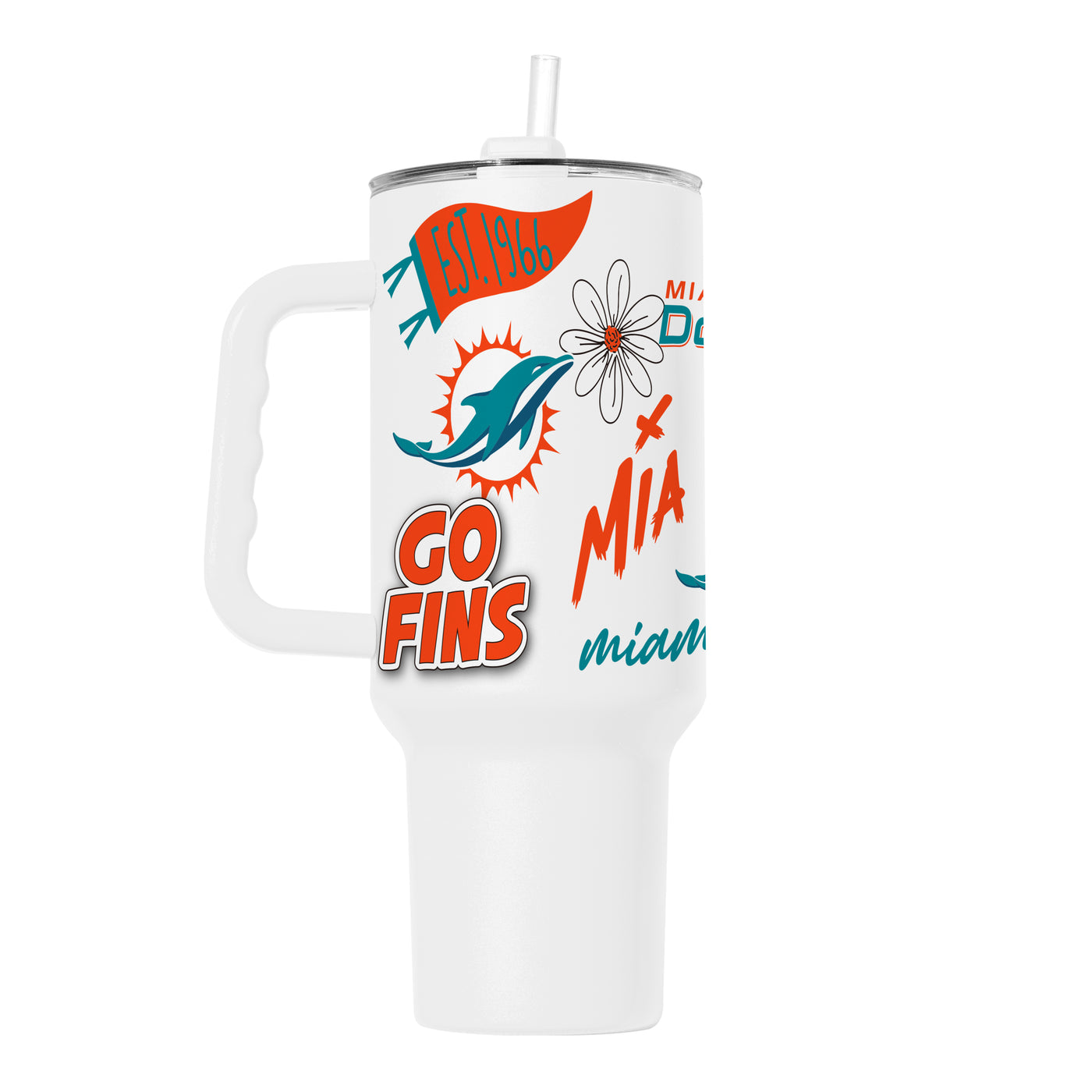 Miami Dolphins 40oz Native Powder Coat Tumbler