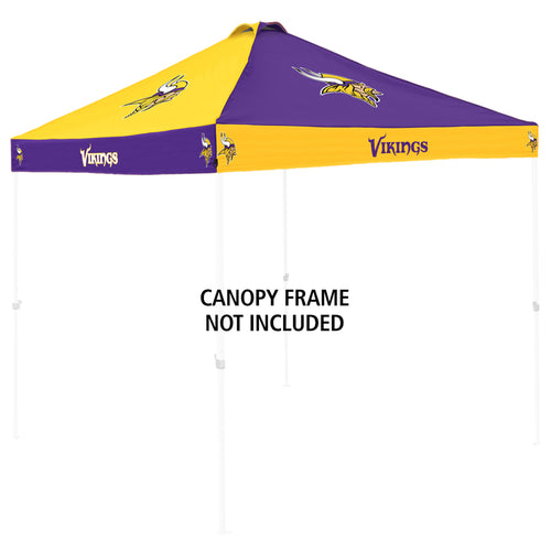 Minnesota Vikings checkerboard canopy top shelter with team logo, designed for outdoor use and easy setup.