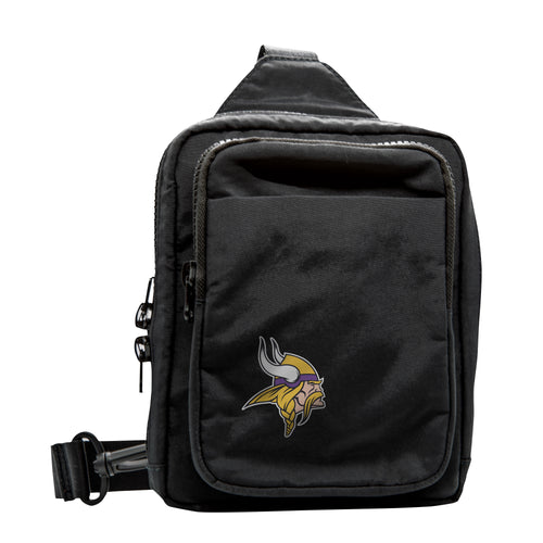 Minnesota Vikings dash pack bag by Logo Brands featuring team logo and vibrant purple design for sports fans.
