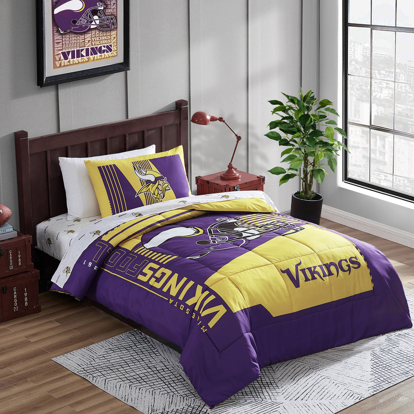Minnesota Vikings Status Bed In A Bag Twin