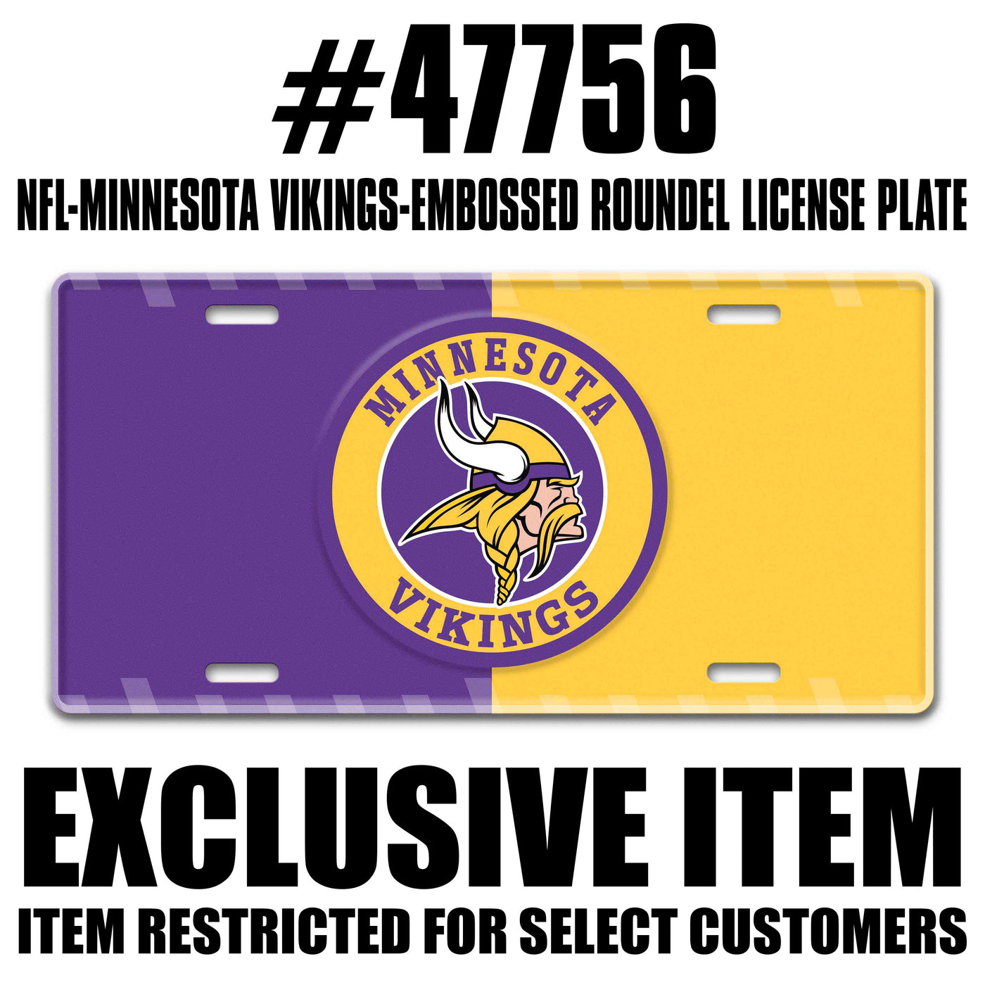 NFL - Minnesota Vikings Embossed Roundel License Plate