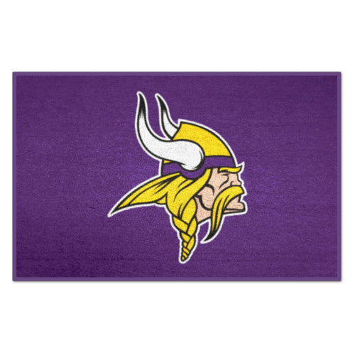 NFL Minnesota Vikings starter mat with Vikings logo and team colors, made of durable material for sports fans.