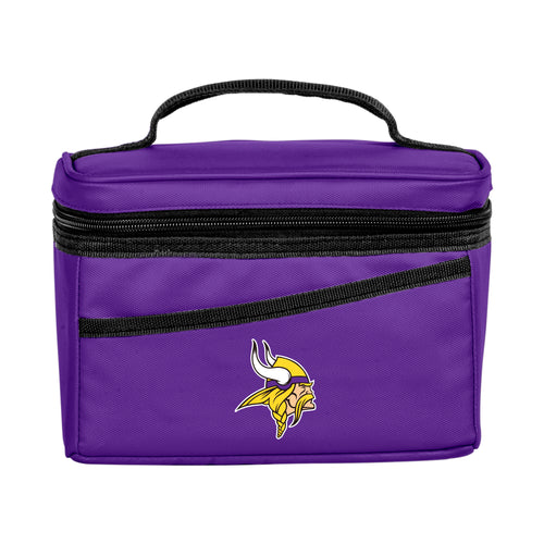 Minnesota Vikings 6-can flex cooler by Logo Brands featuring team logo and vibrant design, perfect for outdoor sports and gatherings.