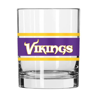 Minnesota Vikings 14oz Stripe Rocks Glass