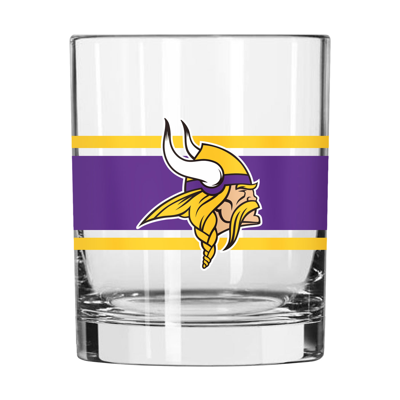 Minnesota Vikings 14oz Stripe Rocks Glass