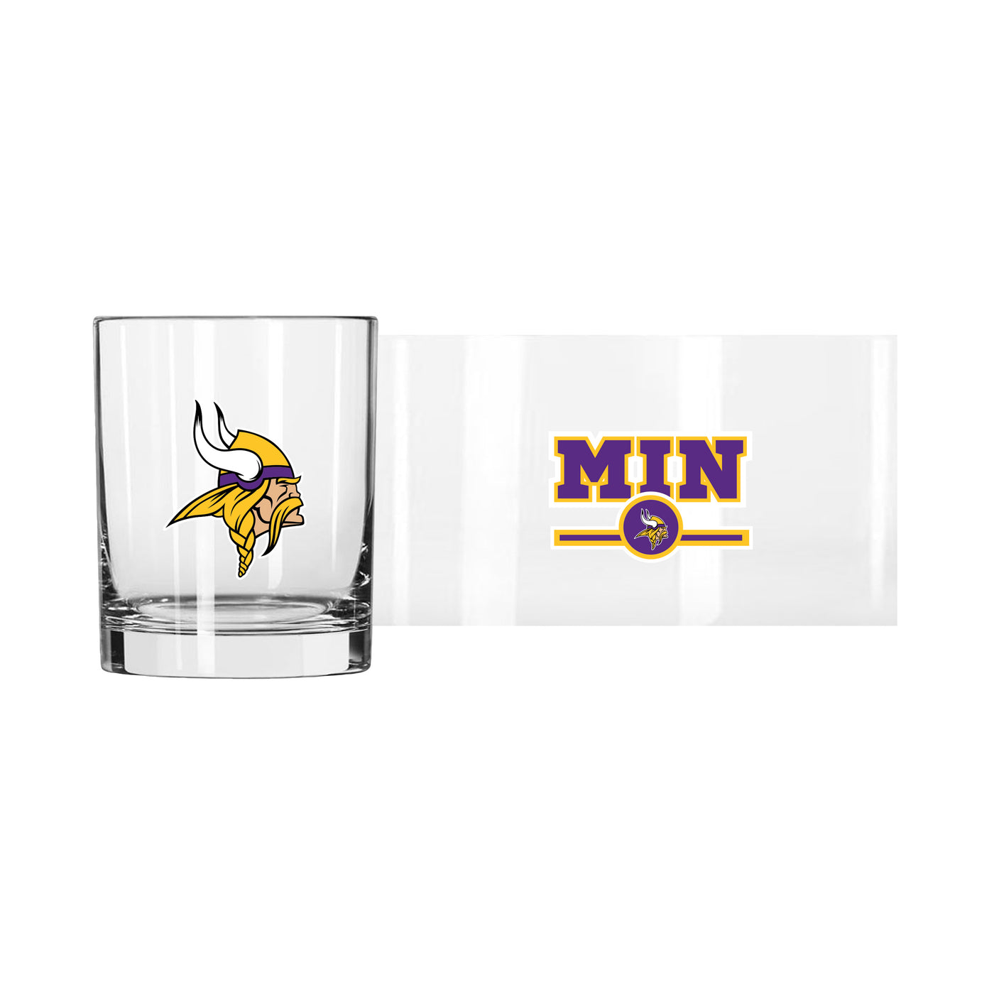 Minnesota Vikings 14oz Letterman Rocks Glass