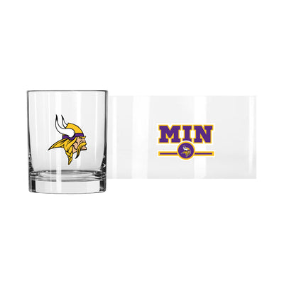 Minnesota Vikings 14oz Letterman Rocks Glass
