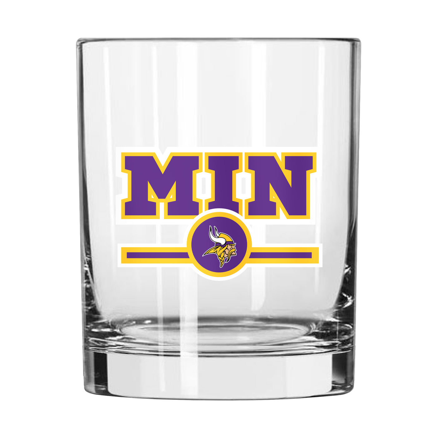Minnesota Vikings 14oz Letterman Rocks Glass
