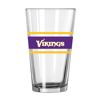 Minnesota Vikings 16oz Stripe Pint Glass